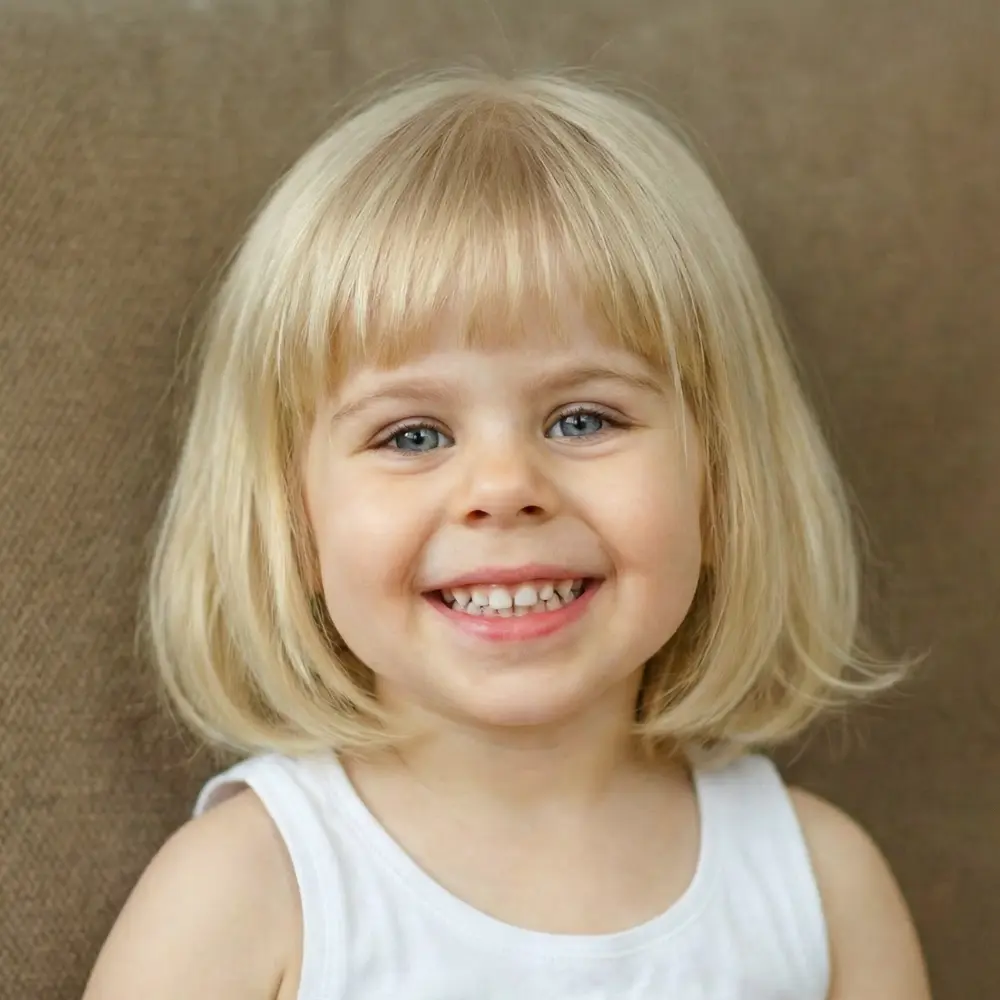 Child portrait for Elsie Goes Skiing, a personalised children's book