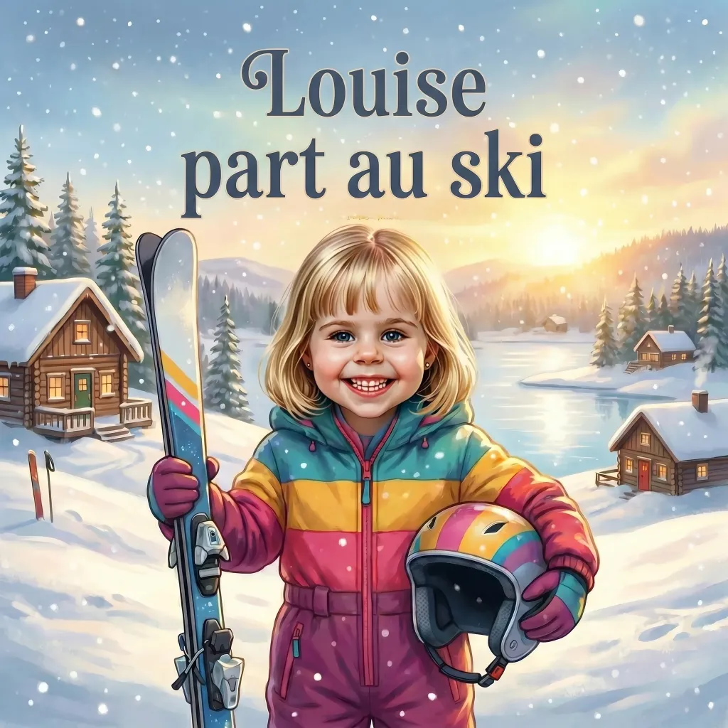Couverture de Louise part au ski, un livre pour enfants personnalisé