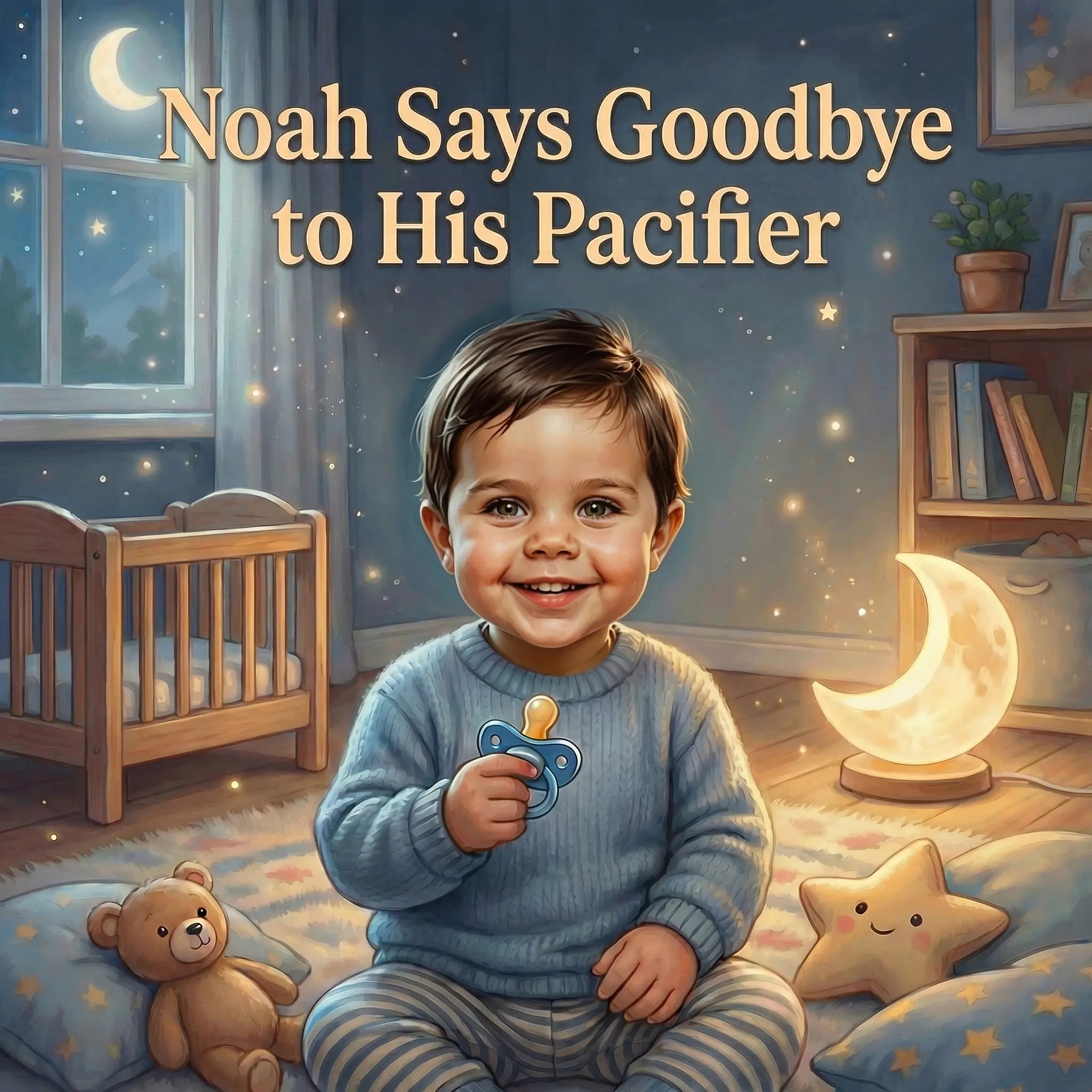 Cover of Noah Says Goodbye to His Pacifier, a personalized children's book
