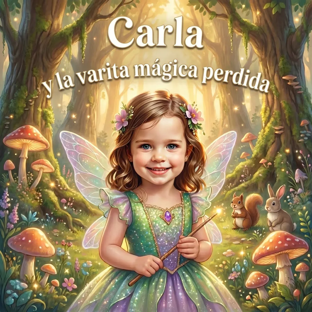 Portada de Carla y la varita mágica perdida, un libro infantil personalizado