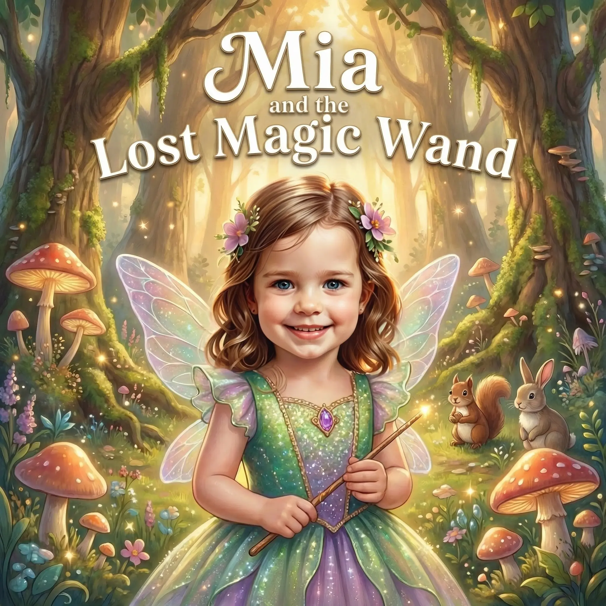 Cover of Mia and the Lost Magic Wand, a personalized children's book