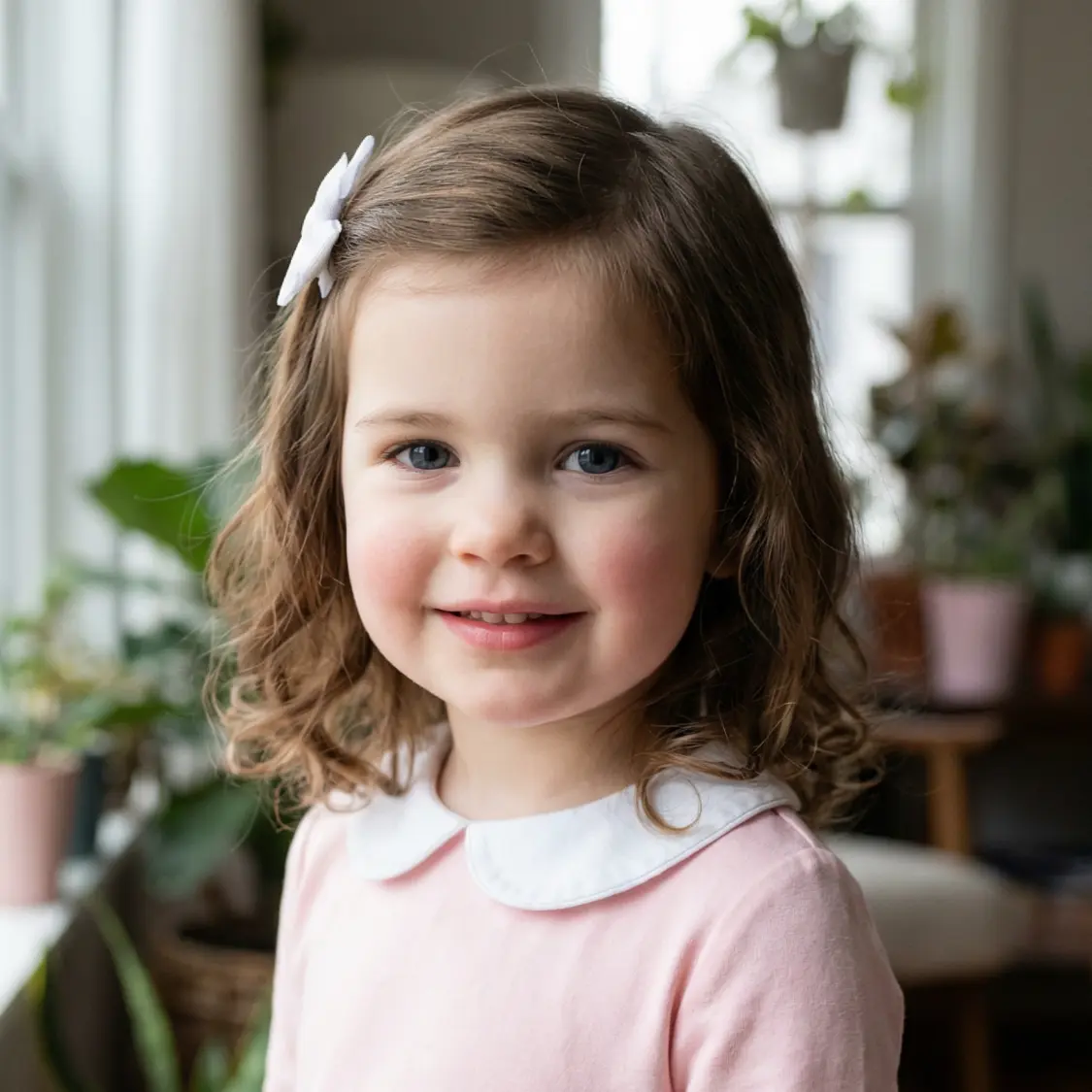 Child portrait for A New Baby for Grace, a personalised children's book