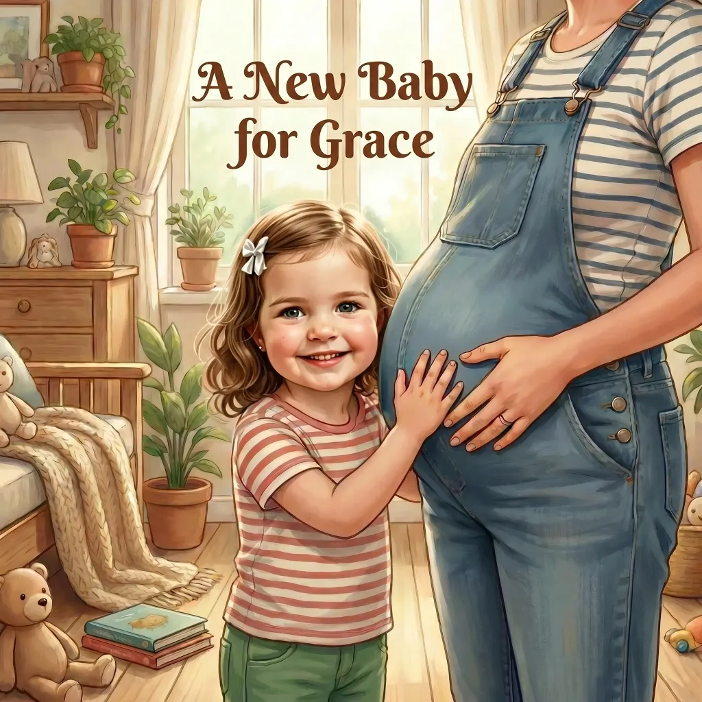 Cover of A New Baby for Grace, a personalised children's book