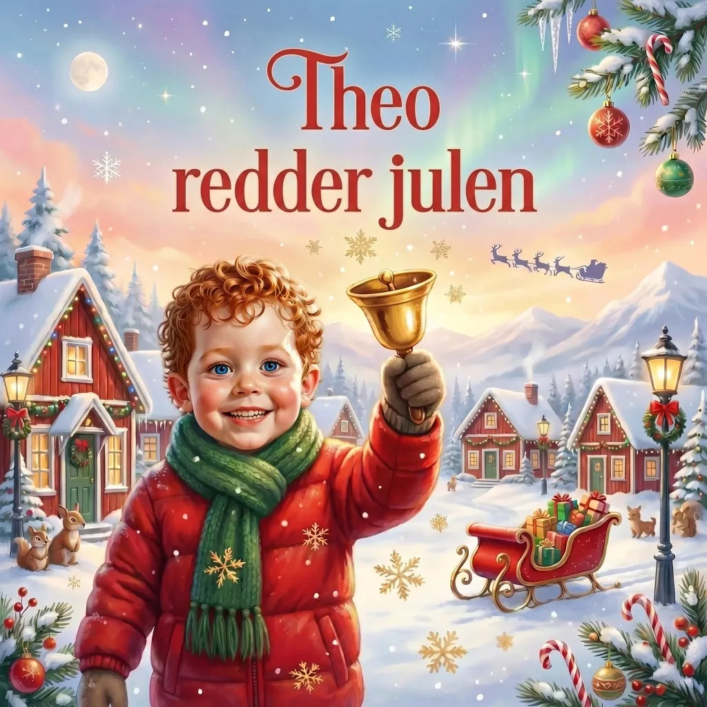 Forside til Theo redder julen, en personlig børnebog