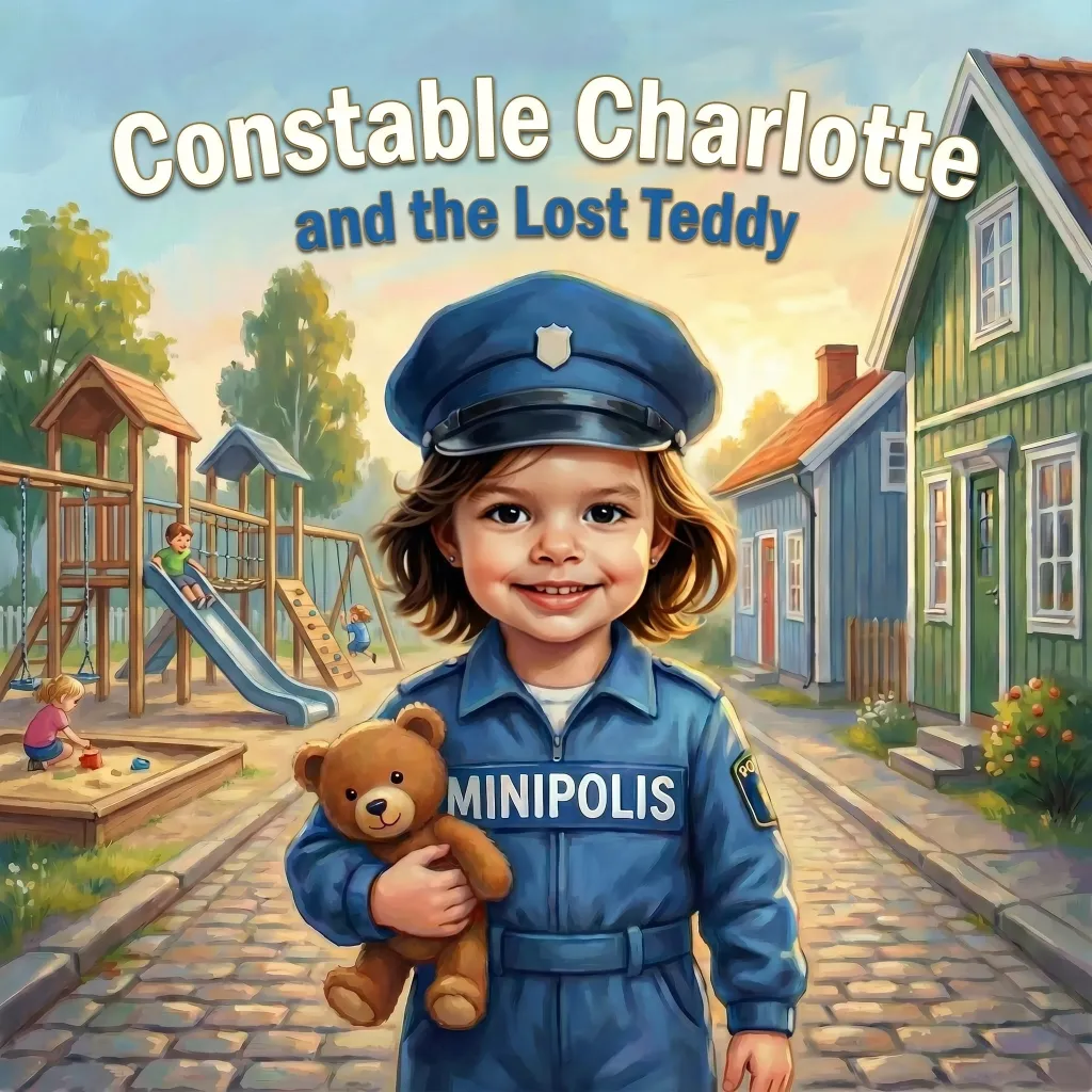 Cover of Constable Charlotte and the Lost Teddy, a personalised children's book