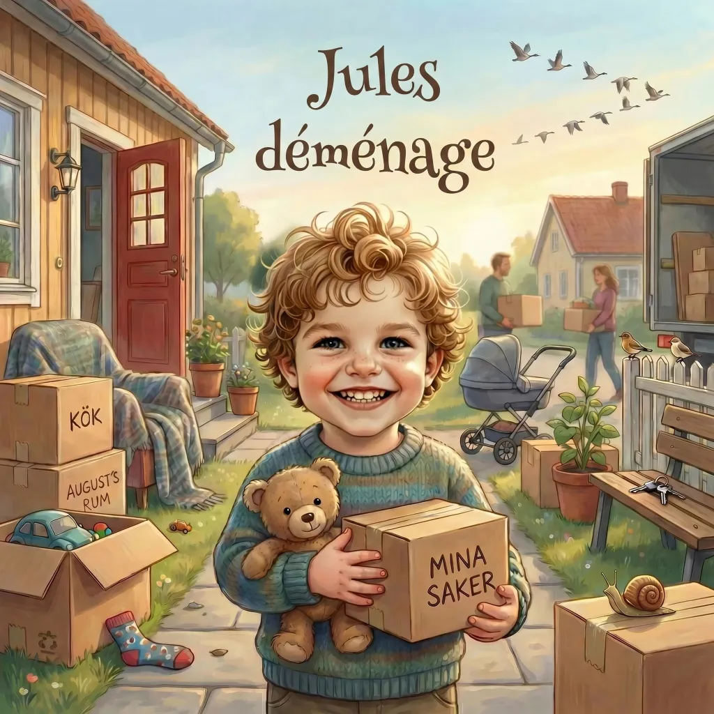 Couverture de Jules déménage, un livre pour enfants personnalisé