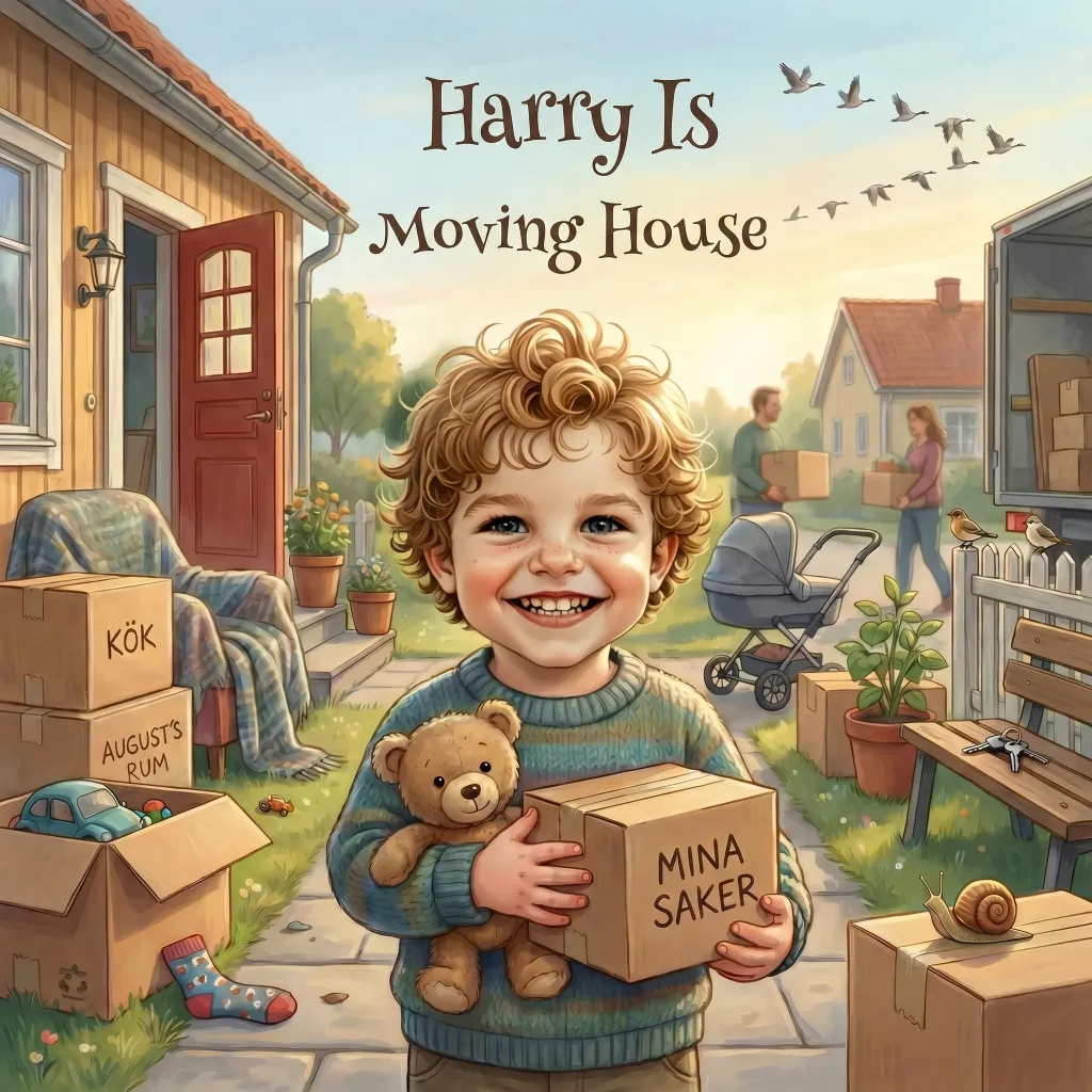 Cover of Harry Is Moving House, a personalised children's book